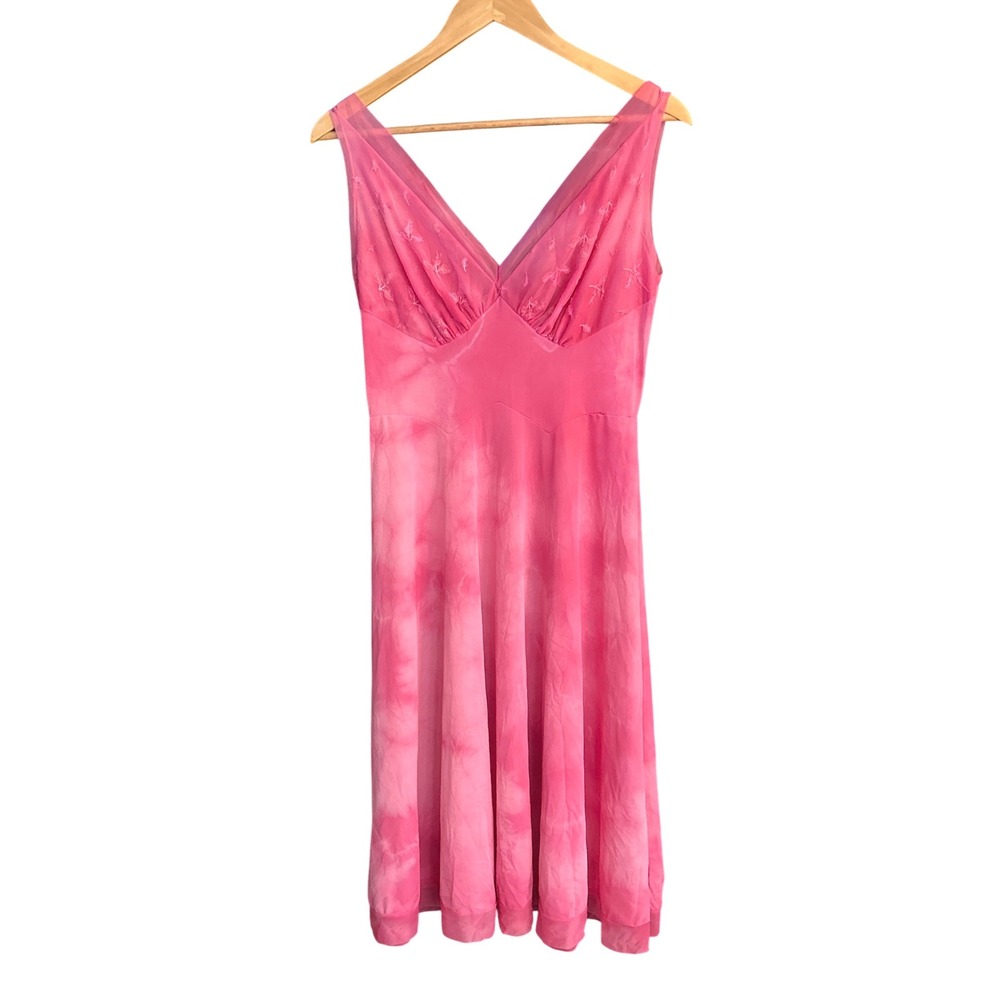 Vintage Vanity Fair Pink Tie Dye Nightgown Barbiecore Fairycore Dress 34